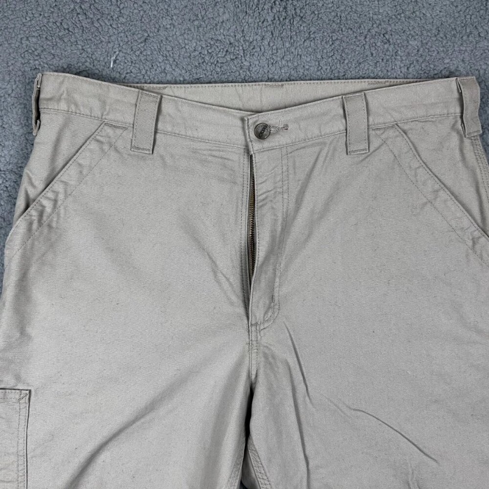 Carhartt Mens Cargo Pants 36x34 Tan Classic Carpenters Canvas Work Casual - Picture 4 of 12